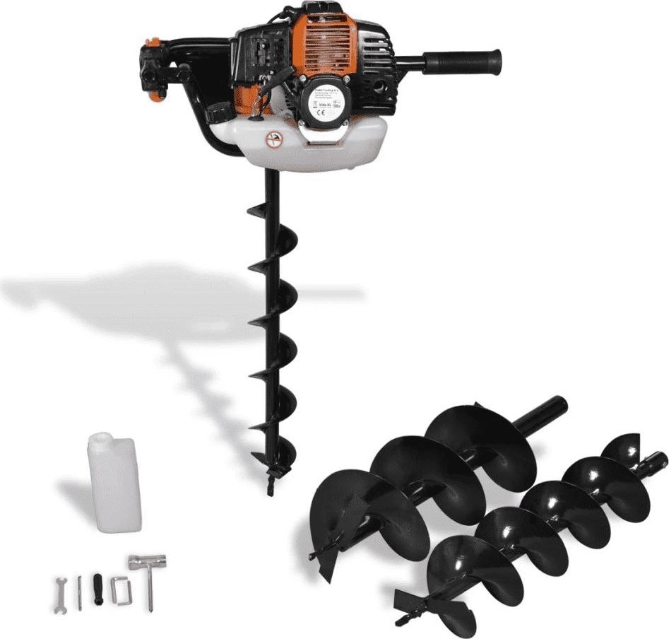 vidaXL Erdbohrer, orange, 140340