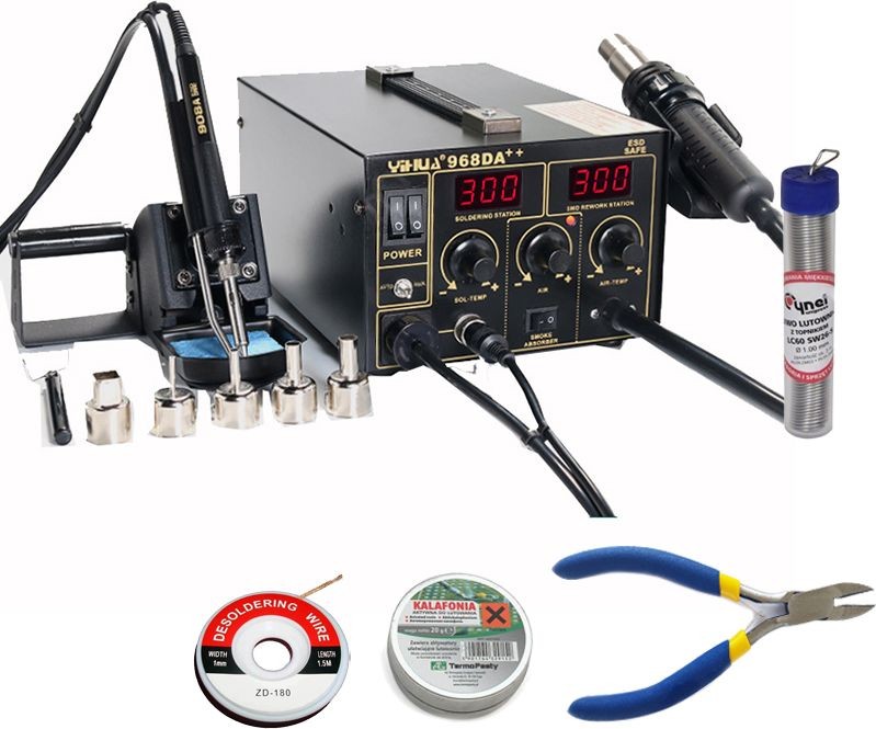 Techrebal Set: Lötstation Yihua 968DA++ + Schere KIT11