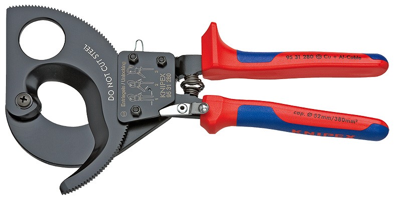Knipex Kabelschere mit Ratschenmechanismus, 280 mm (9531280)