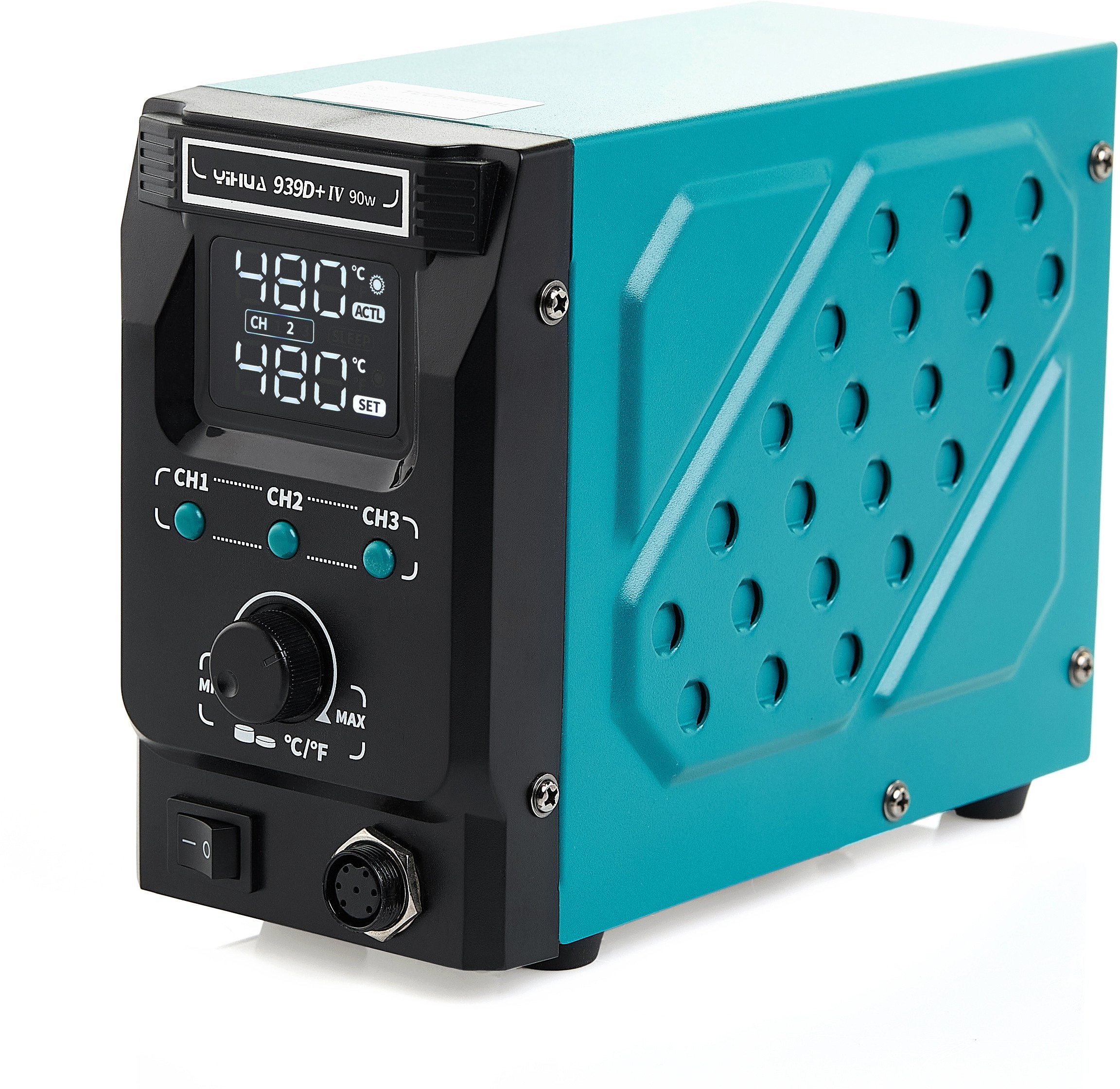 Set: Lötstation Yihua 939D+-IV 90 W, Leiterplattenhalter, Flussmittel von Techrebal