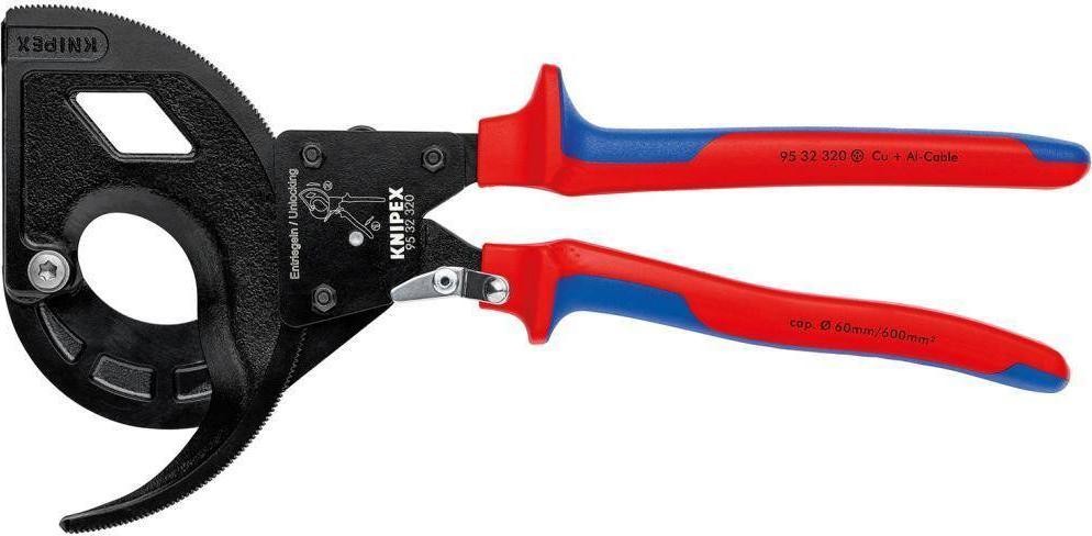 Knipex Kabelschere, oxidiert, mit Ratschenmechanismus, 320 mm