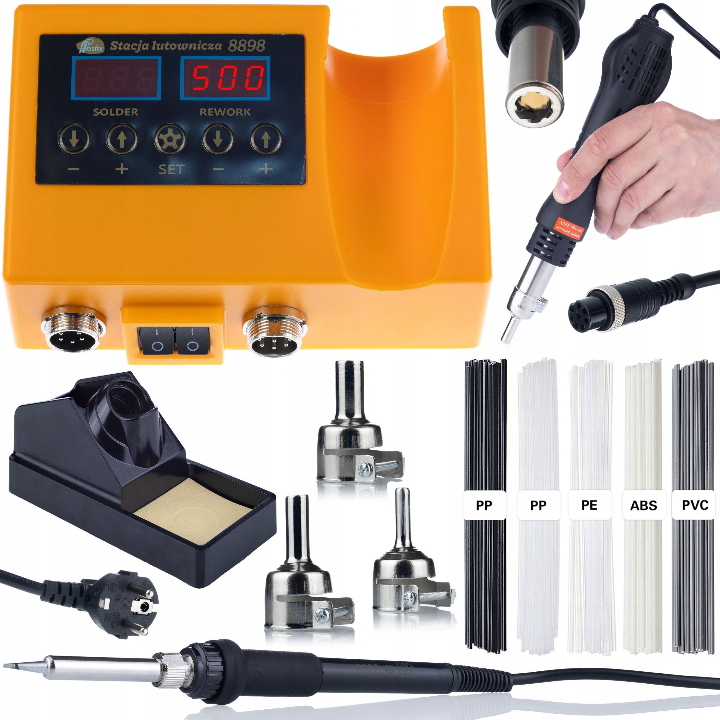 Rosfix 2-in-1-Lötstation-Set ROSFIX ORANGE HUSKY, 660 W, Lötzinn-Set MINI