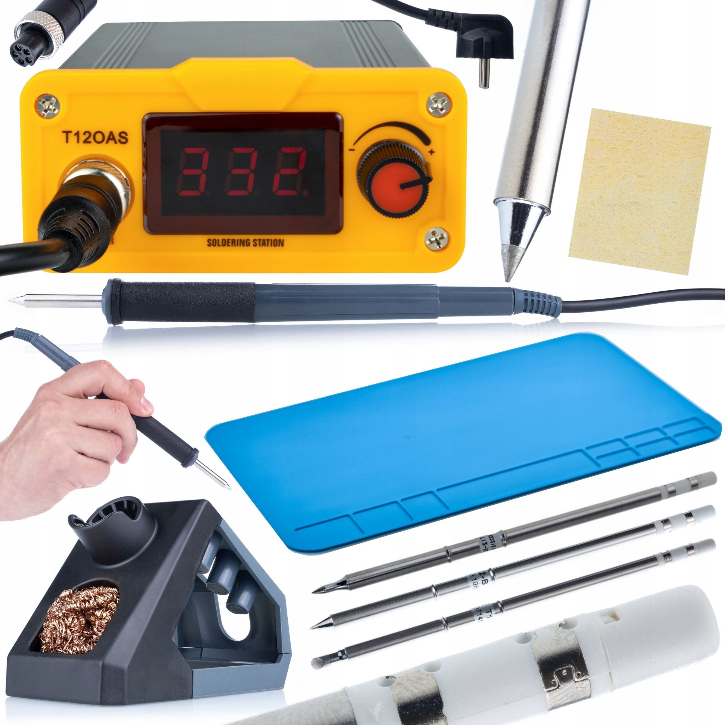Rosfix Lötstation-Set für T12-Spitzen, 3x T12-Spitzen, Silikonmatte