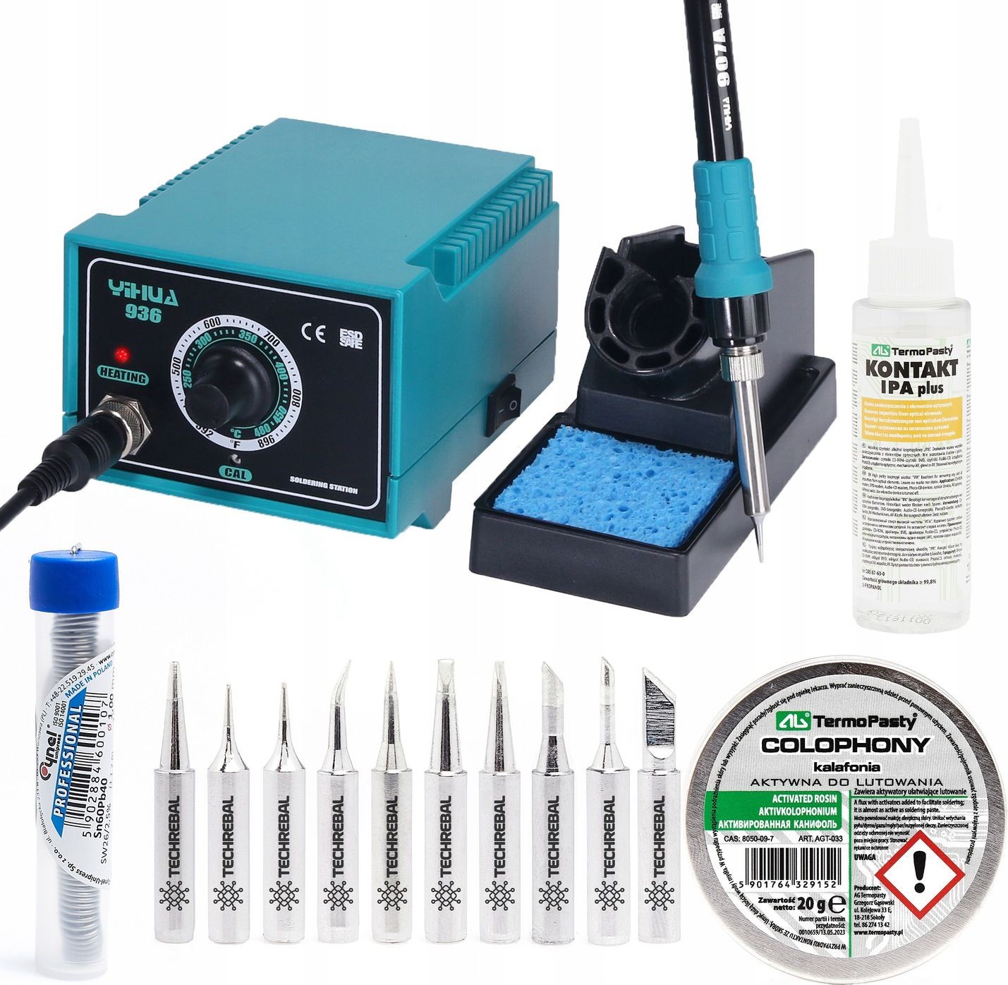 Techrebal Lötstation-Set Yihua 936 Lötspitzen KIT10