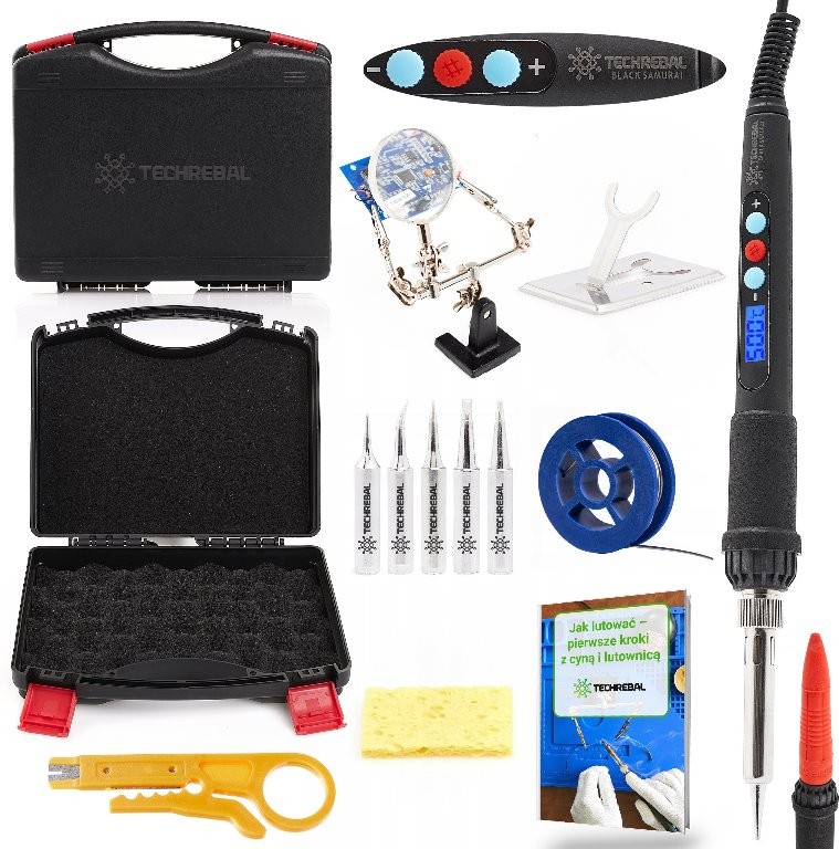 Set: Präzisionslötkolben 60 W Black Samurai TBS60W + 11 Zubehörteile