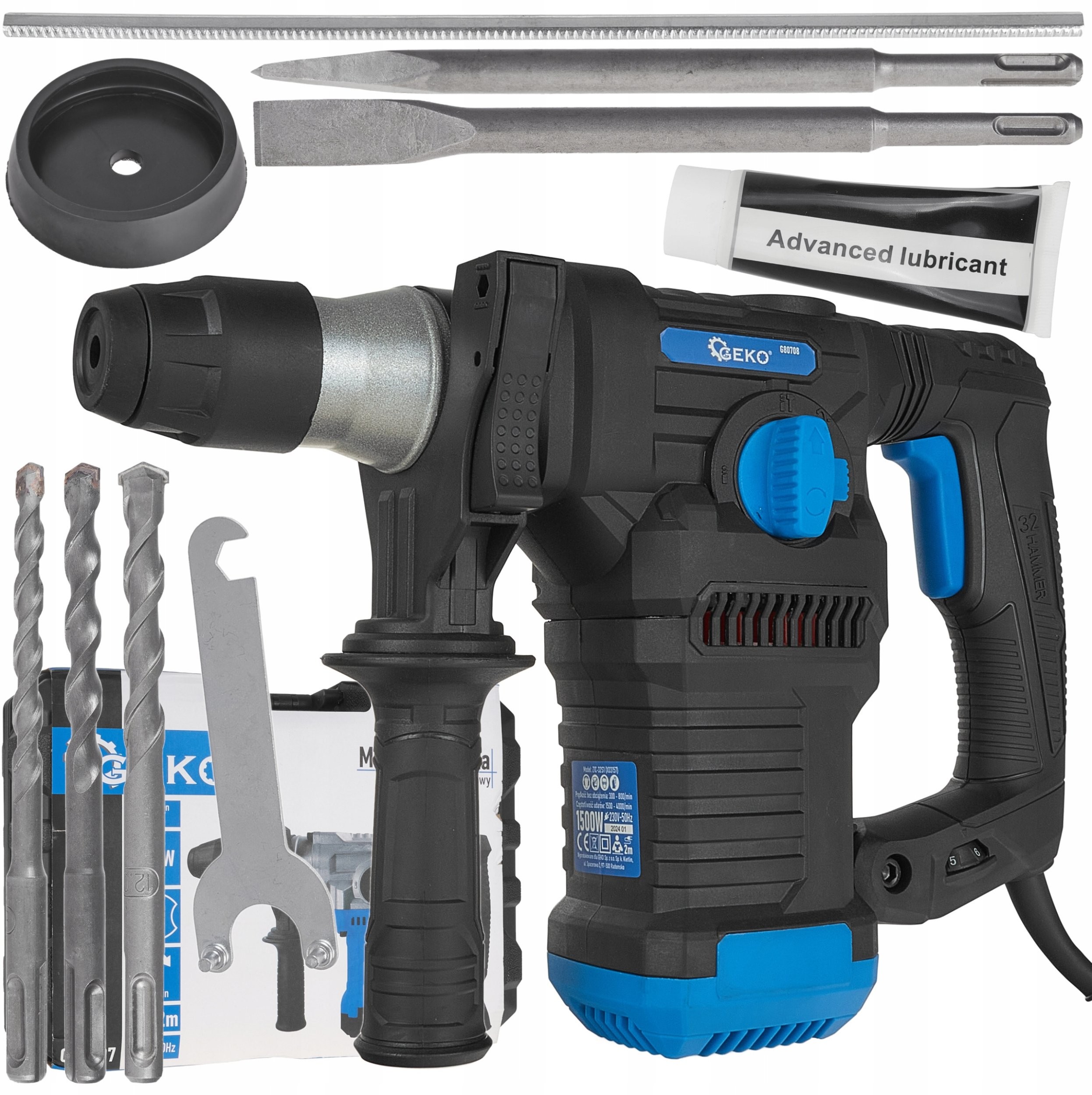 Bohrhammer – 1500-W-Schlagbohrhammer 6J SDS+ /Koffer/ (2)