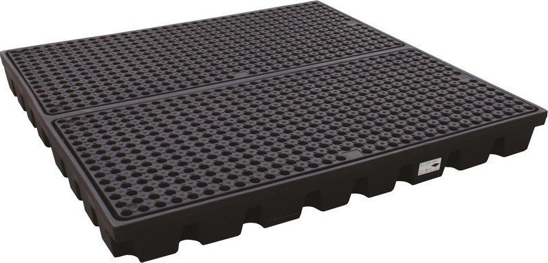 Topserw Auffangwanne für 4 Fässer mit einem Fassungsvermögen von 232 l, Abmessungen 1600 x 1600 x 150 mm