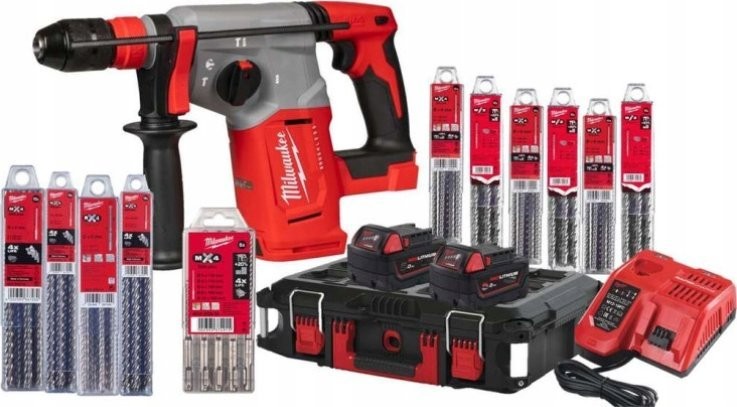Milwaukee-Bohrhammer MILWAUKEE.BATTERY HAMMER. M18BLHX100P-502P +Zubehör 2,3 J ...