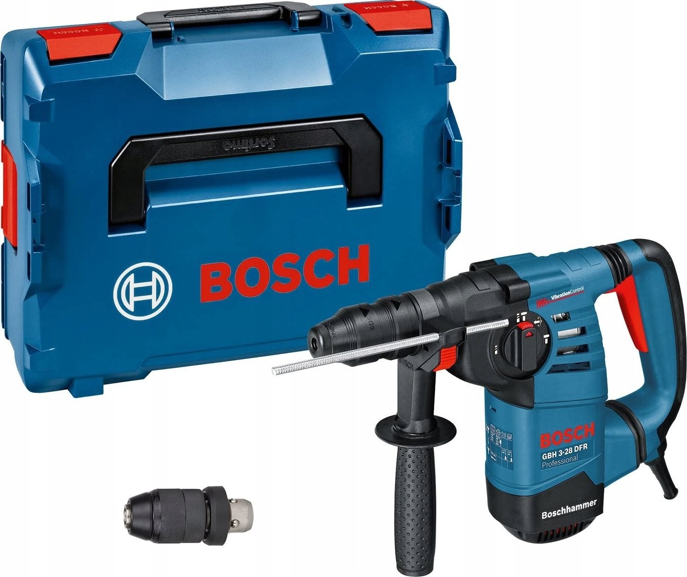 Bosch Professional Set: Drehschlagbohrhammer GBH 3-28DRE SDS-plus 800 W
