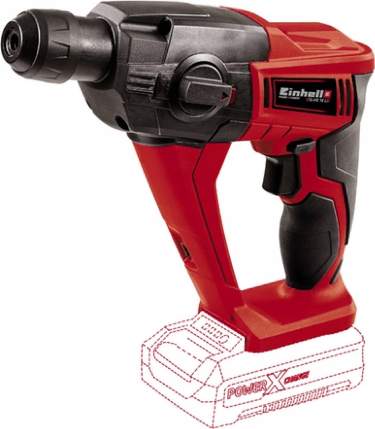 Einhell Akku-Bohrhammer TE-HD 18 Li (rot/schwarz, Li-Ionen-Akku 2,5 Ah, Koffer)