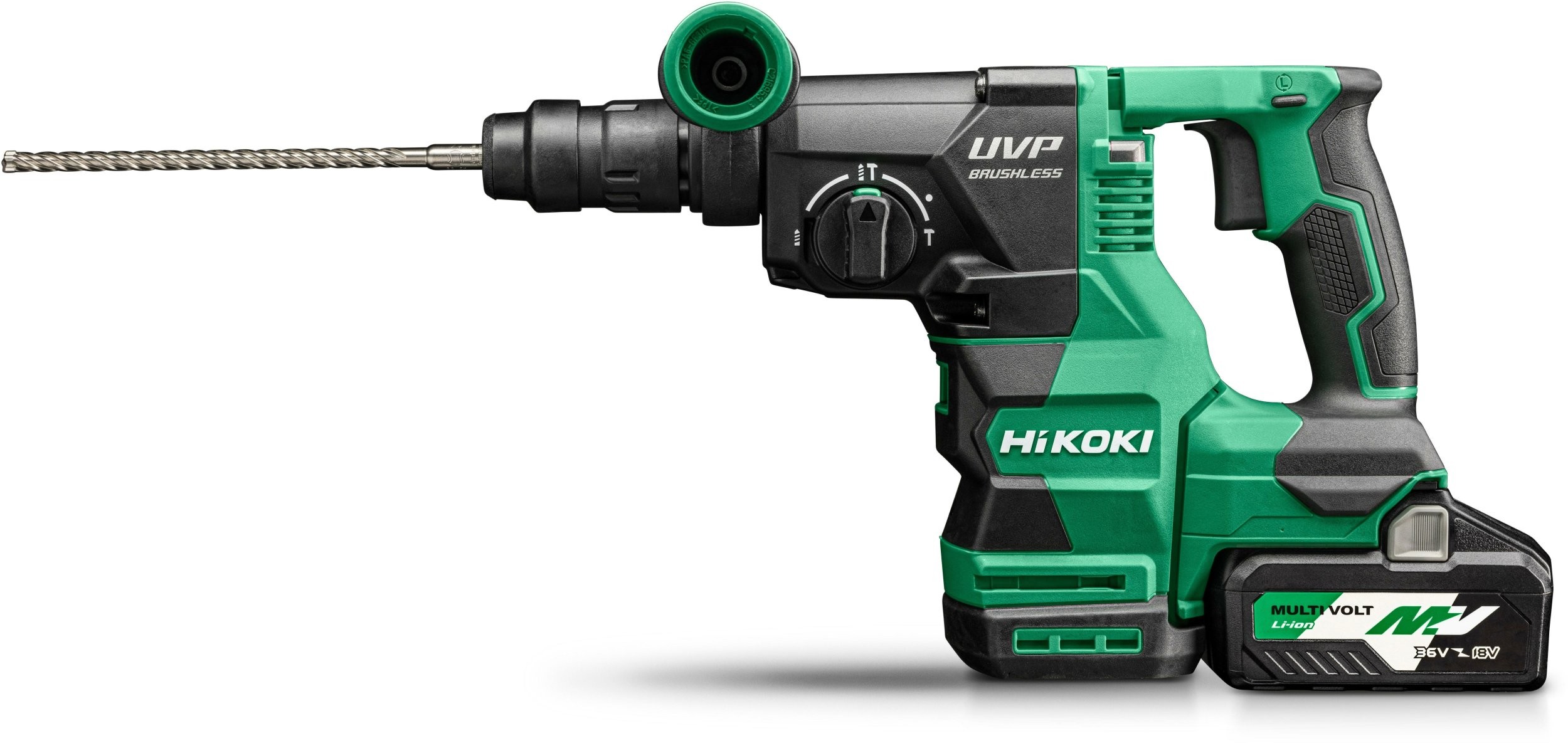 HIKOKI. SDS+-Hammerbohrmaschine 36 V DH3628DC WVZ 3,2 J 2x5,0 Ah MV BL + 13-mm-HSC-Bohrfutter