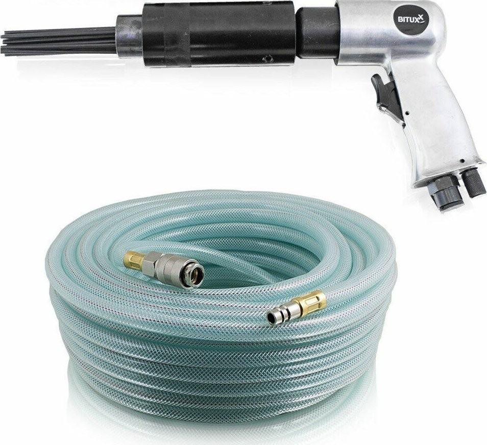 Bituxx PNEUMATISCHER NADELHAMMER MIT KOMPRESSORSCHLAUCH – BITUXX-SET
