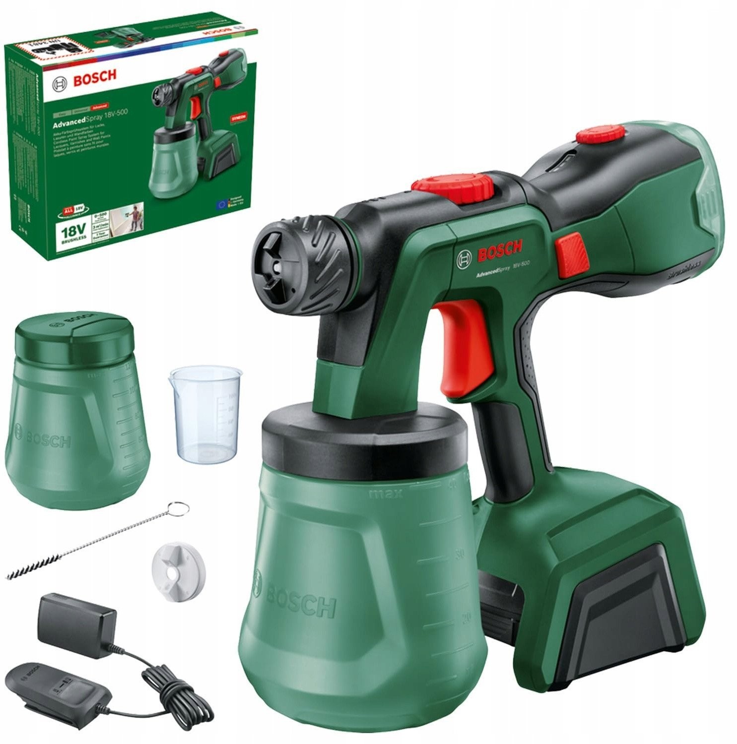 BOSCH Farbspritzpistole ADVANCED SPRAY 18V-500 4,0 Ah