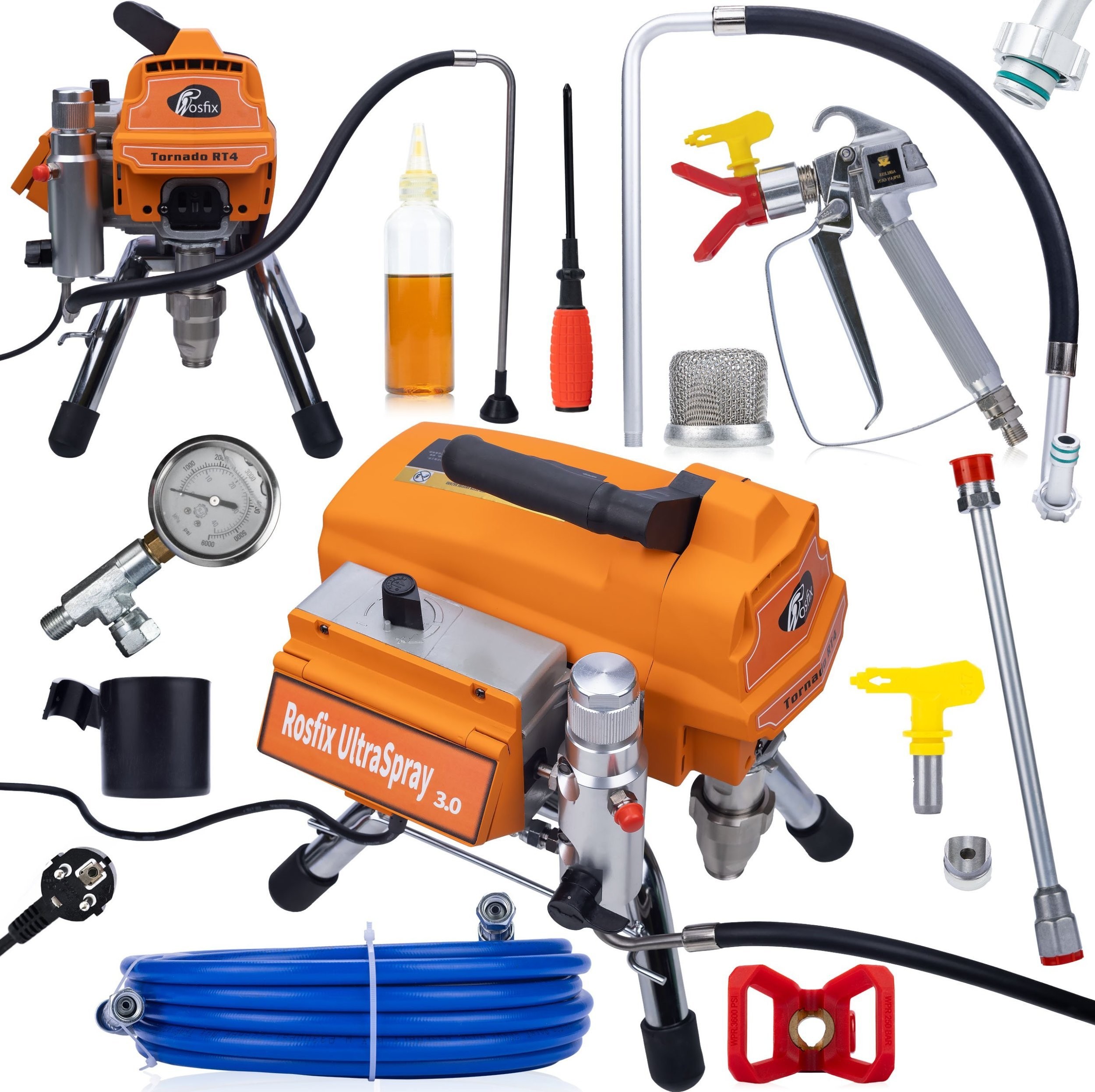Rosfix PROFESSIONELLE HYDRODYNAMISCHE FARBSPRITZANLAGE 3000 W ROSFIX TORNADO RT4 HQ