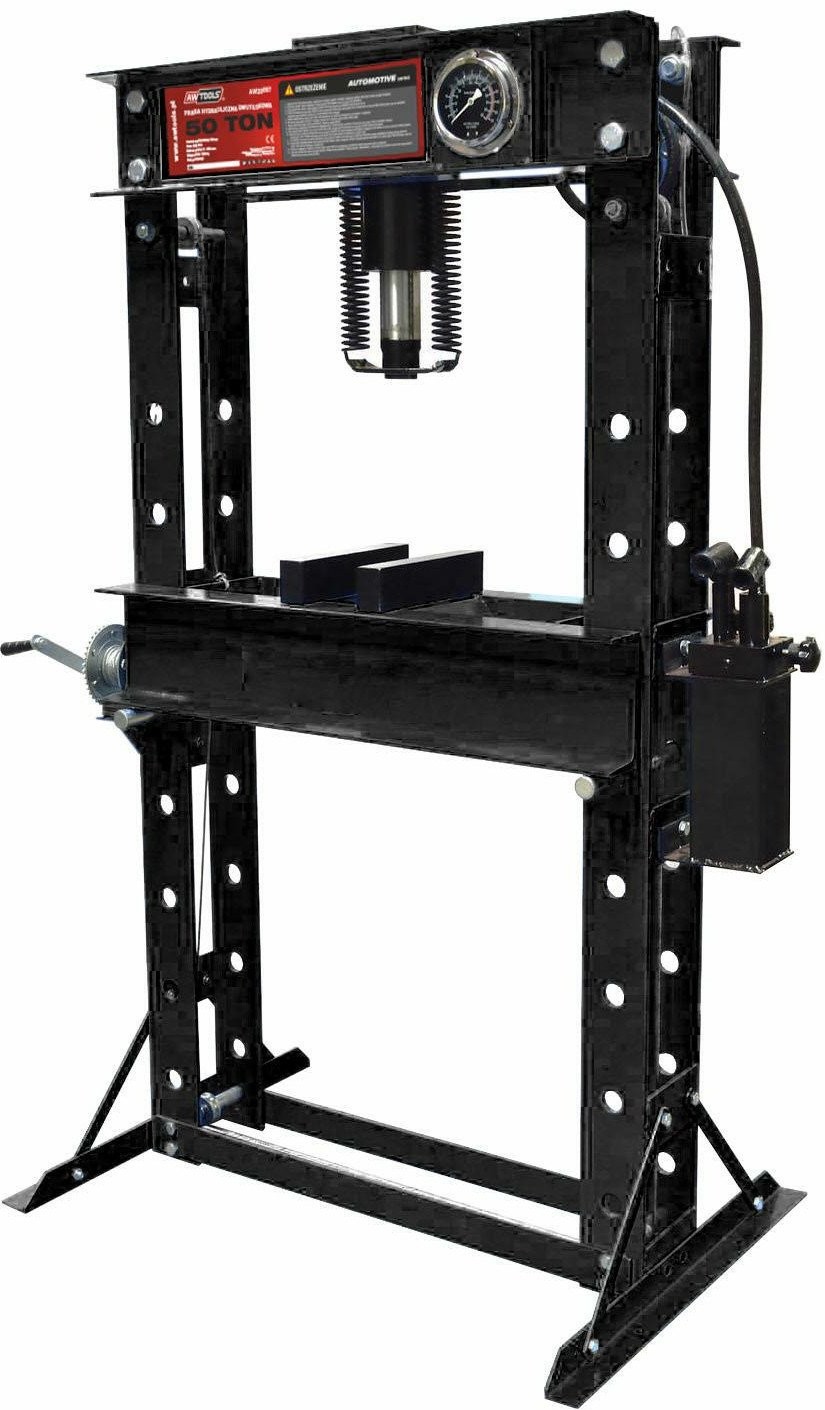 AWTOOLS HYDRAULIKPRESSE MIT MANOMETER 50 T / DOPPELKOLBEN