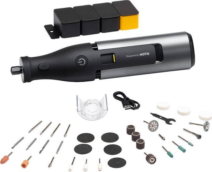 HOTO QWLDM002 Präzisions-Multifunktionsschleifer 12 V, 36-teiliges Set