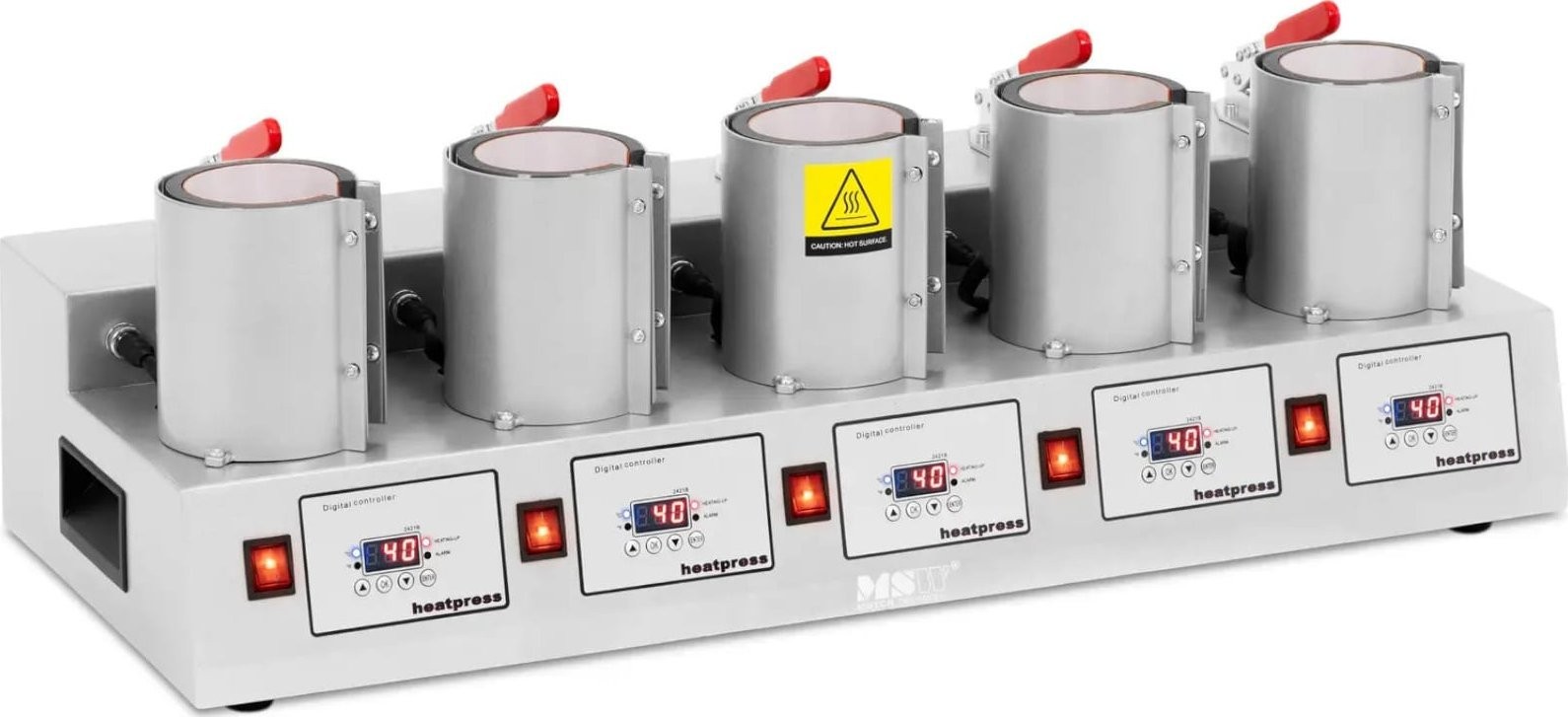 Thermotransfer-Druckmaschine für 5 Tassen, LCD-Anzeige, 250 °C
