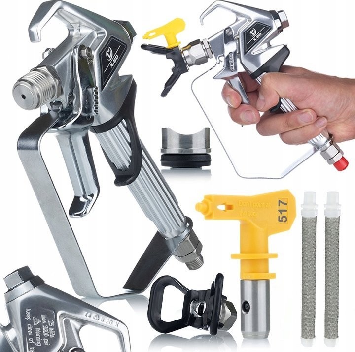 Rosfix Rosfix Farbspritzpistole Rosfix UltraSpray mit 2-Finger-Auslöser ZT-80 mit Schutzhaube + Rosfix Ultra Spray-Düse 517 + 2x