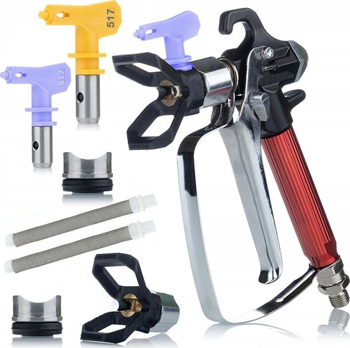 Rosfix Rosfix Spritzpistole für das Spritzgerät Rosfix UltraSpray RedJet RJ1 + Spritzdüse Rosfix Ultra Spray 517 + 2x Stabfilter