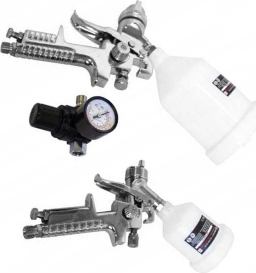 Forcekraft Lackierpistolen-Set mit Druckregelung, 2-teilig (1,0 mm und 1,4 mm)