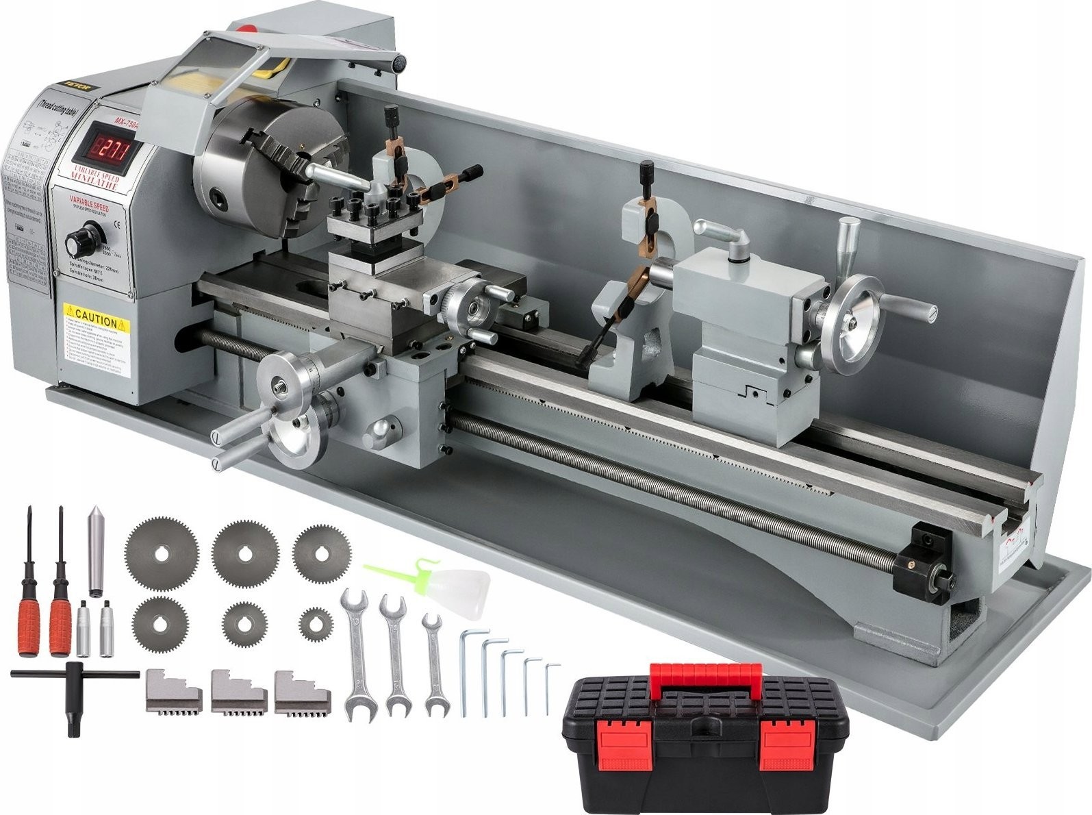 Mini-Dreh- und Fräsmaschine für Metall mit 3-Backen-Spannfutter, 1100 W