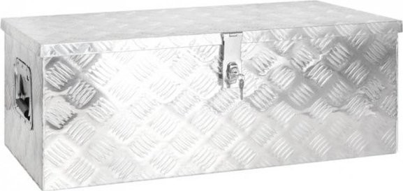 vidaXL Aufbewahrungskiste, silber, 80 x 39 x 30 cm, Aluminium