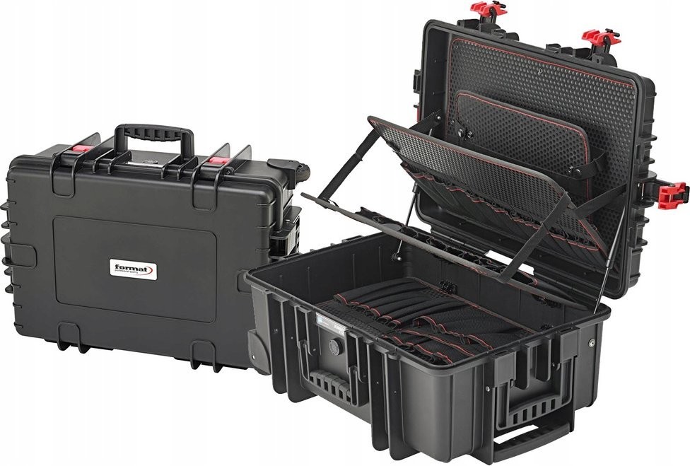 FORMAT 74770010 Wasserdichter Werkzeugkoffer auf Rollen 539 x 395 x 225