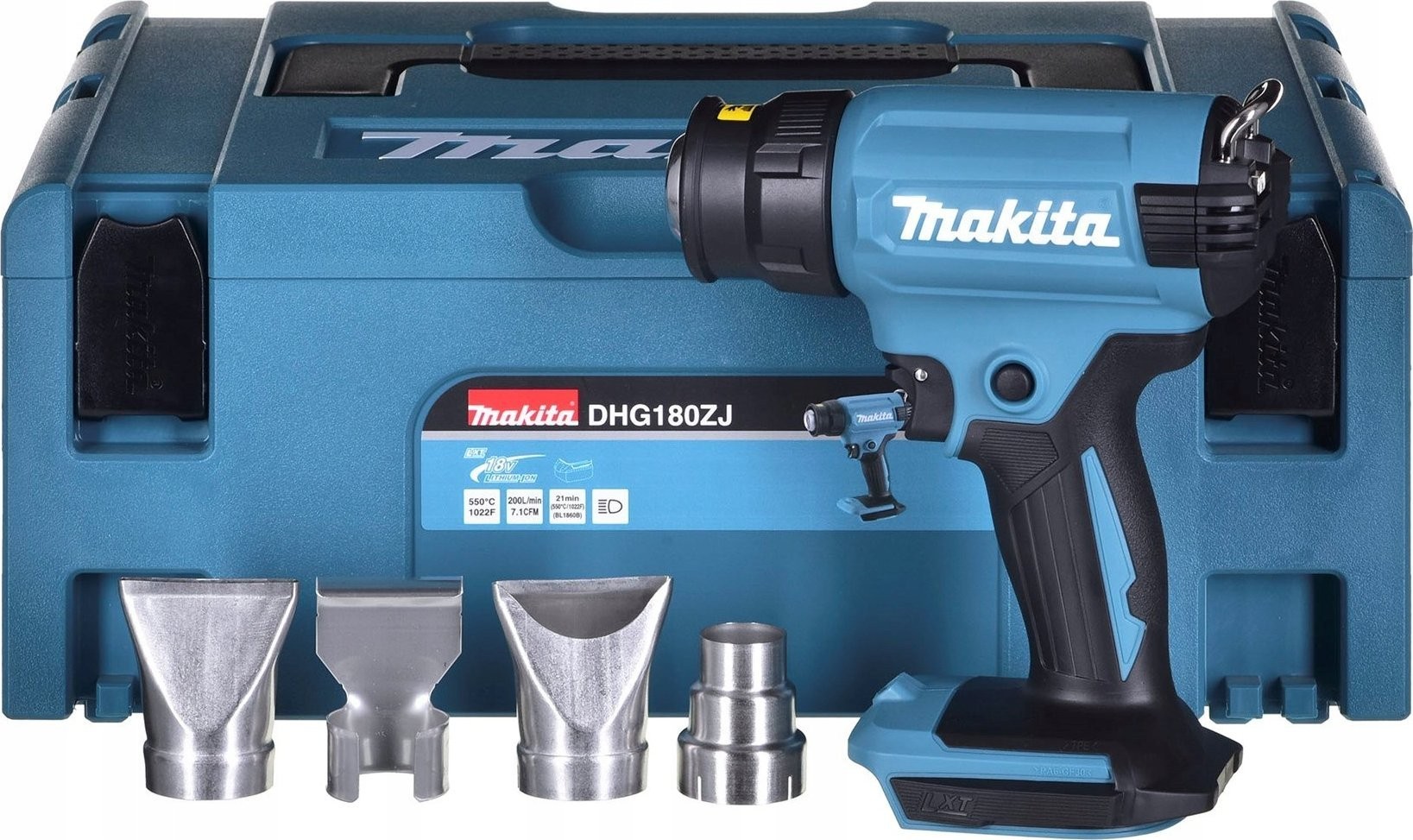 Heißluftgebläse Makita AKU-Heißluftgebläse DHG180ZJ 18 V SOLO