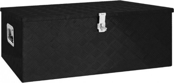 vidaXL Aufbewahrungskiste, schwarz, 100 x 55 x 37 cm, Aluminium