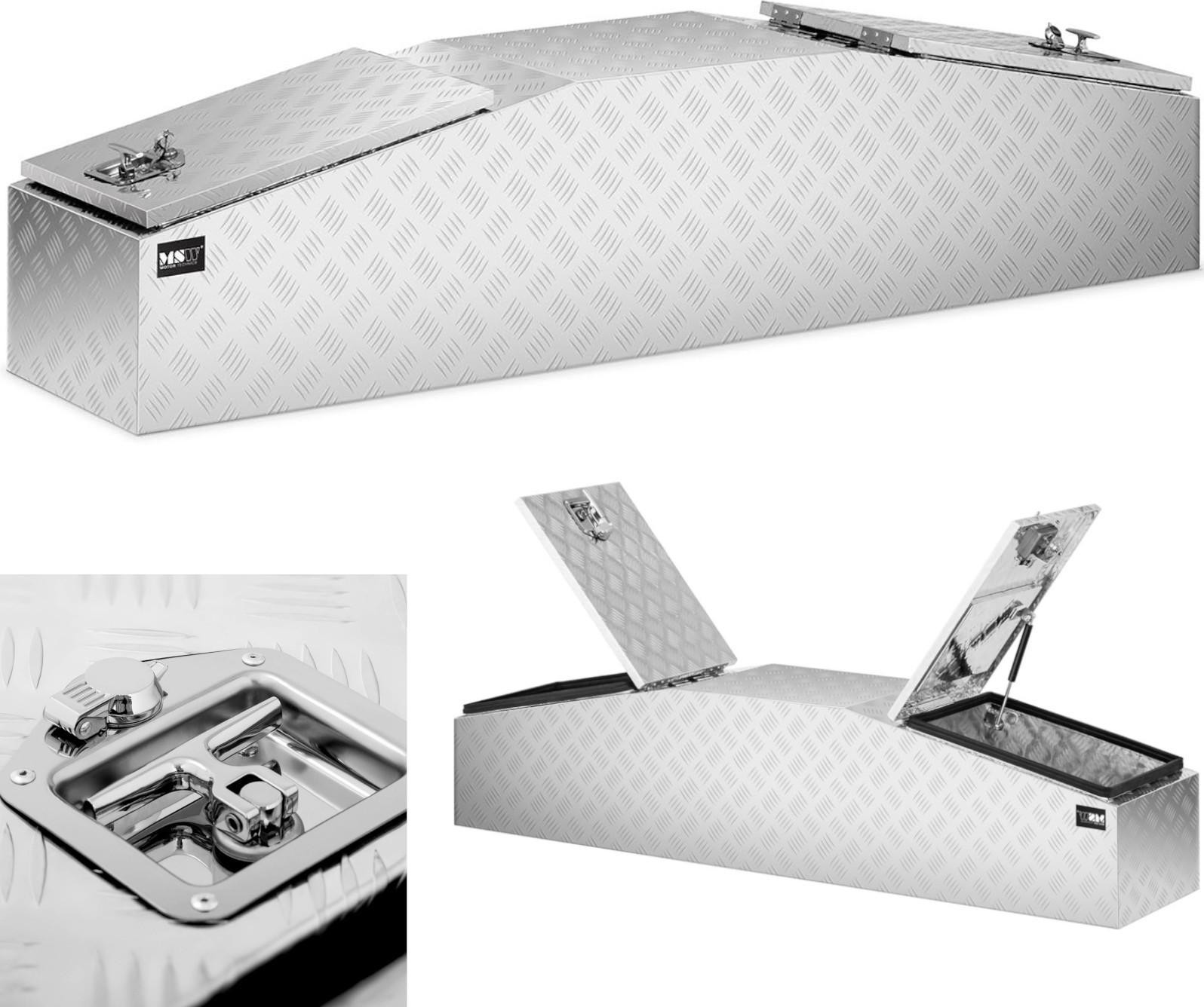 MSW Transport-Werkzeugkasten aus Aluminium, abschließbar, 280 l, 177 x 40 x 40 cm Transport-Werkzeugkasten aus Aluminium