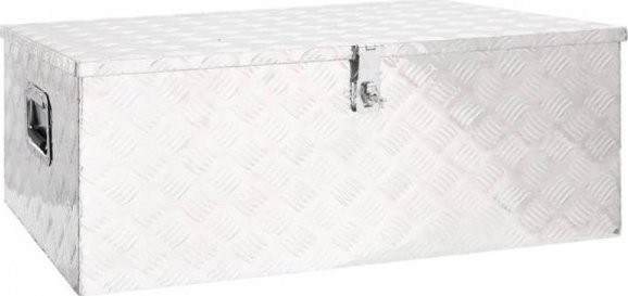 vidaXL Aufbewahrungskiste, silber, 100 x 55 x 37 cm, Aluminium