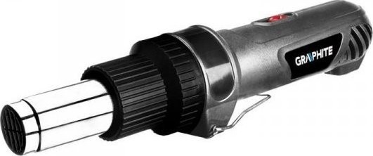 Graphite Heißluftpistole (2000 W, Temperaturbereich: Stufe I: 350 °C, Stufe II: 550 °C, gerader Griff)