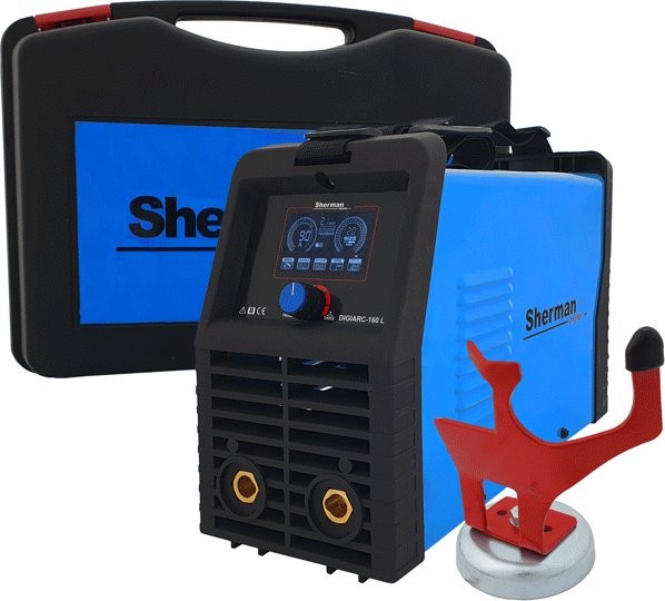 Schweißgerät SHERMAN MMA TIG DIGIARC 160 LCD + Koffer + MMA-Magnethalterung