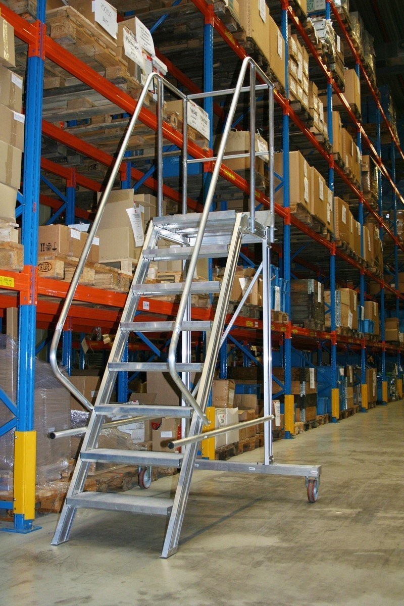 Lero Mobile Arbeitsbühne aus Aluminium (Höhe 245 cm, 10 Stufen, 2 Räder)