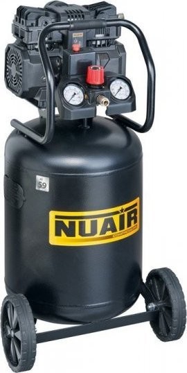 Nuair-Kompressor – ÖLFREIER VERTIKALER KOMPRESSOR 50 L, 8 BAR, SCHALLGEDÄMPFT, 59 dB (1 STÜCK)