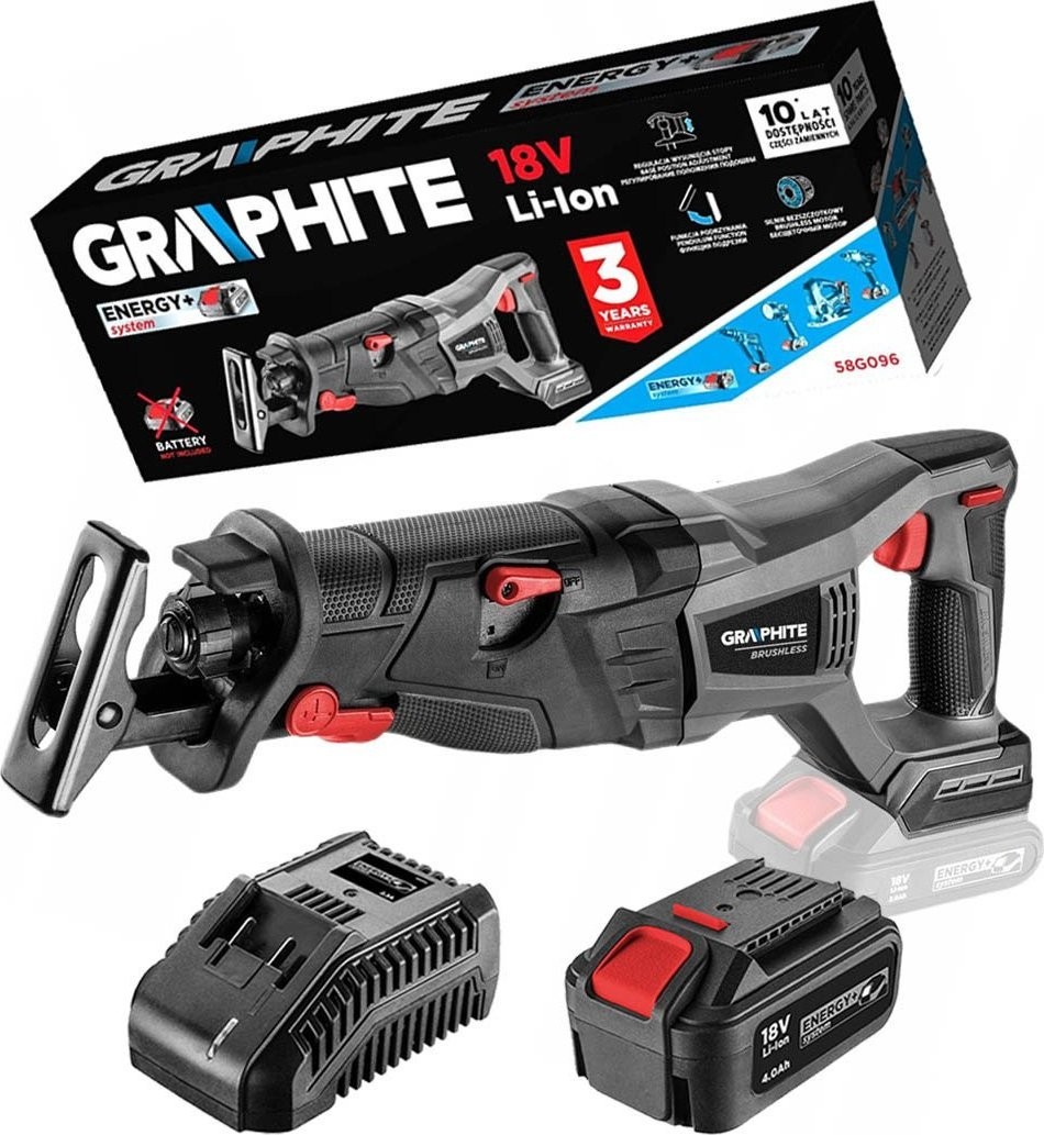 Graphite 58G096 Säbelsäge – bürstenlose Säbelsäge + Akku