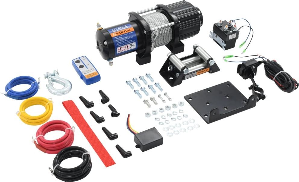 vidaXL Elektrische Winde, 12 V, 4500 lb, 2040 kg, mit Fernbedienung
