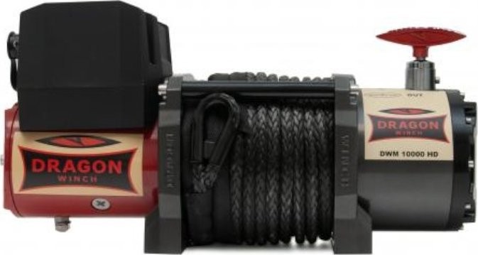 Dragon Winch Elektrische Seilwinde DWM 10000 HD 12 V, Zugkraft 4536 kg, Seillänge 24 m (Kunstfaserseil)