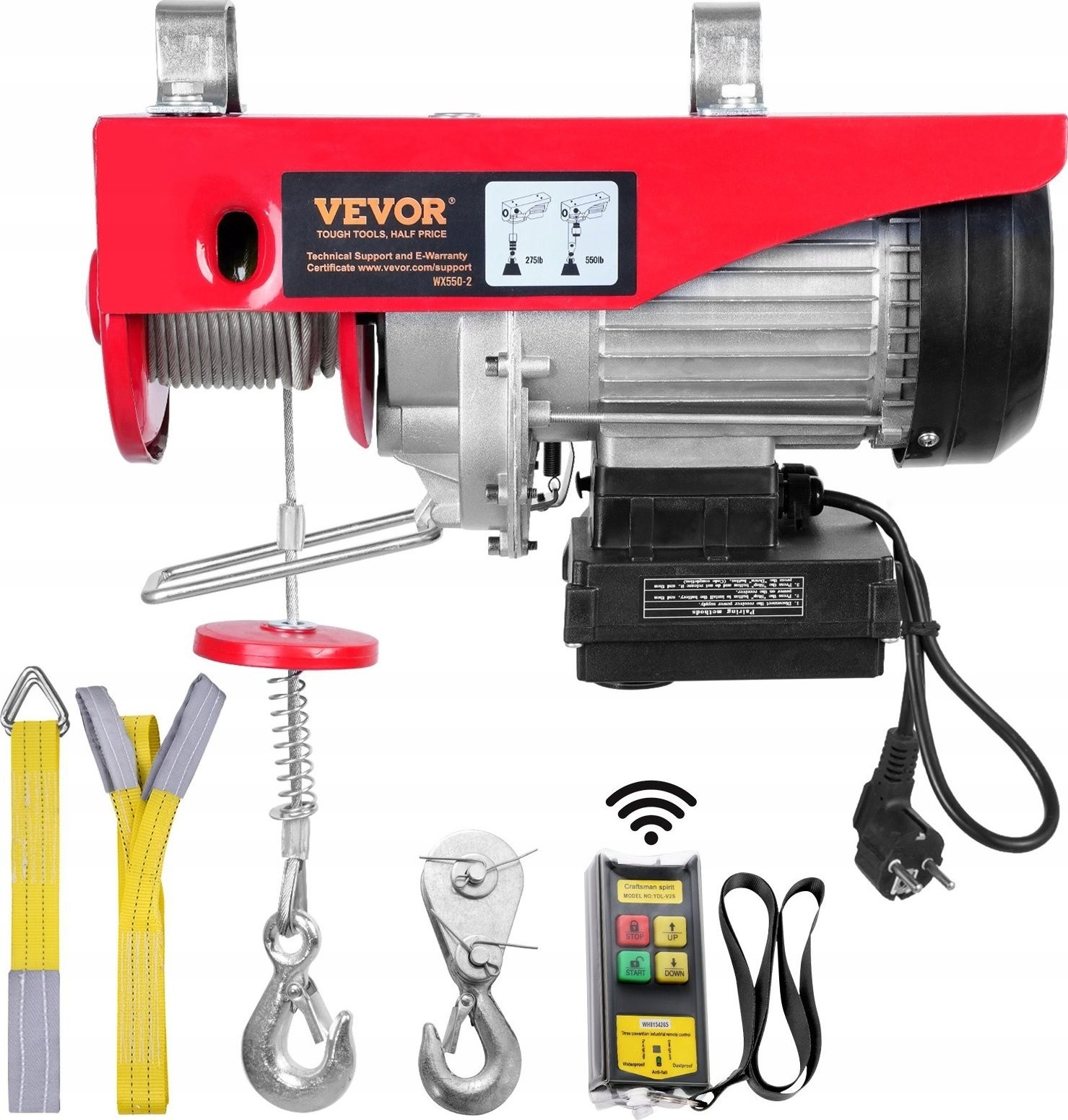 Vevor Elektrische Deckenwinde für die Garage, 250 kg