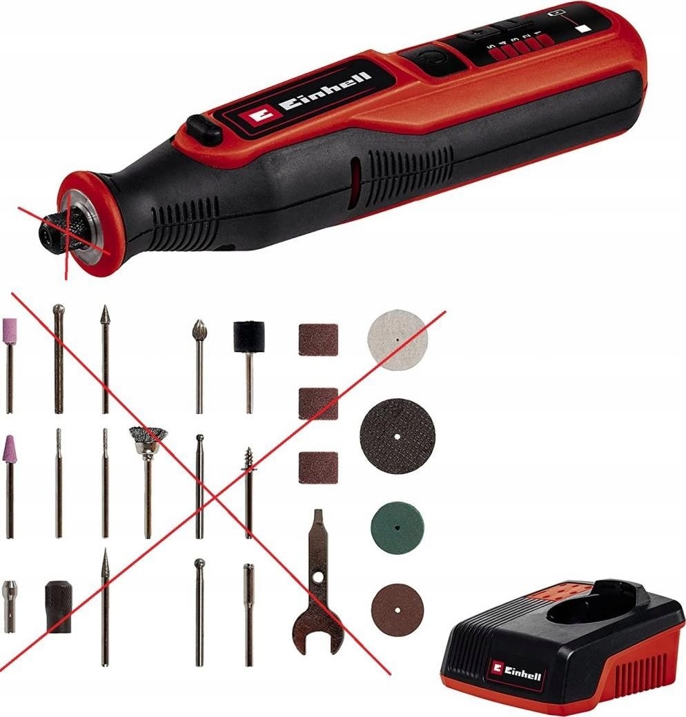 Einhell Akku-Schleif- und Gravurwerkzeug TE-MT 7.2 Li, Geradschleifer (rot/schwarz, Li-Ionen-Akku 1,5 Ah)