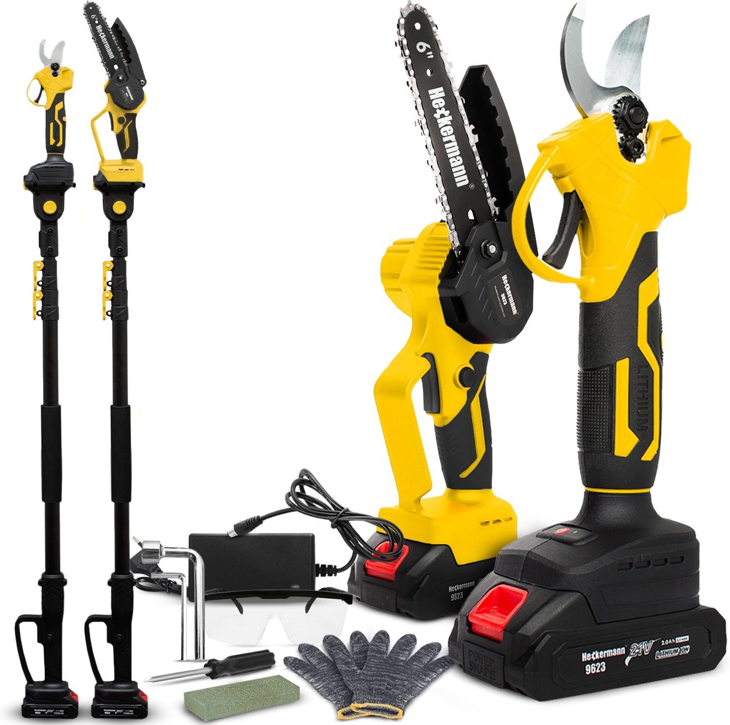 Heckermann-Kettensäge Heckermann-Elektrokettensäge und -Gartenschere 2-in-1 SOGZG-02
