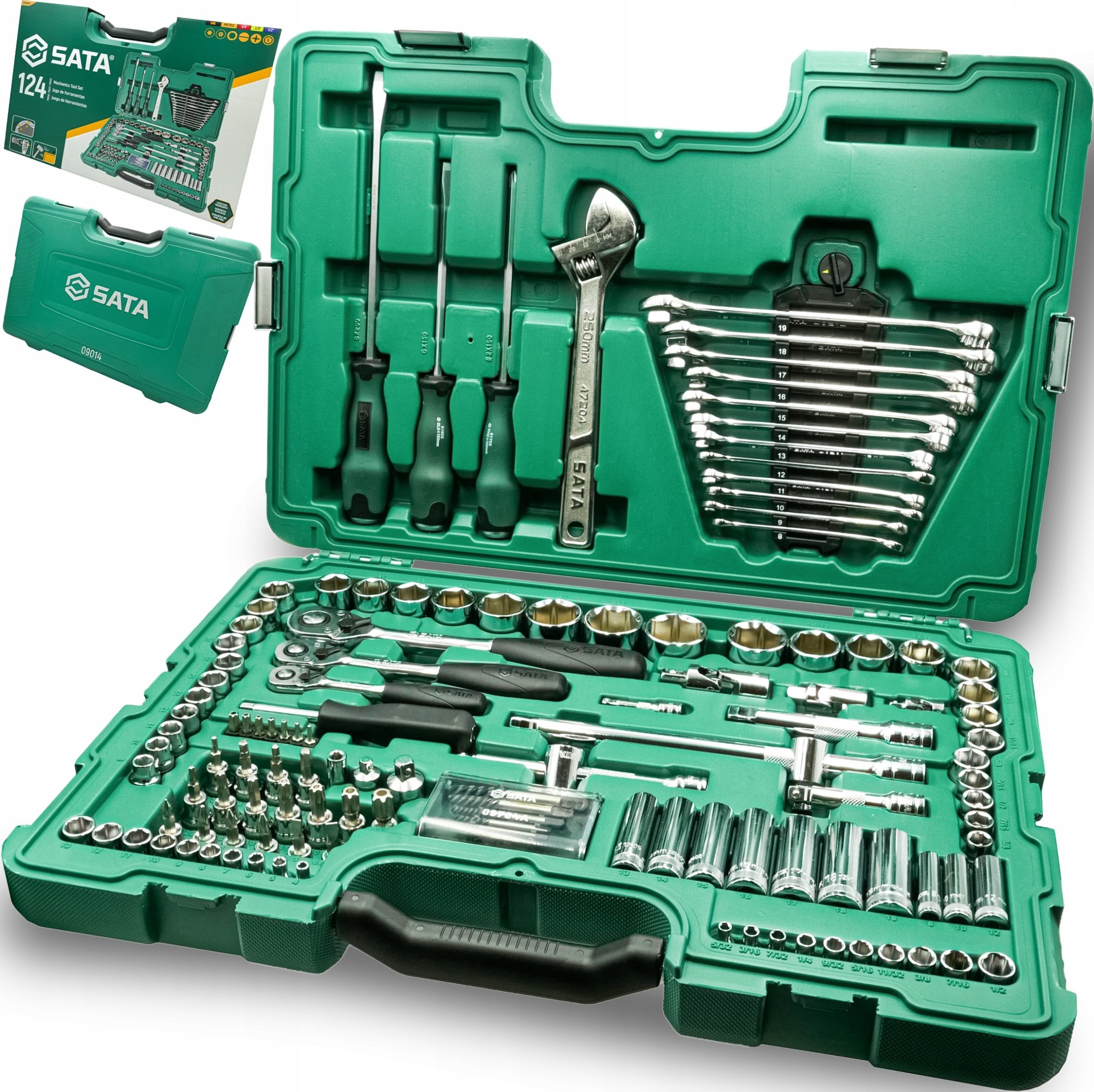 SATA-Werkzeugsatz SATA-Schlüsselsatz  124-teilig  1/4"  3/8" 1/2" Koffer