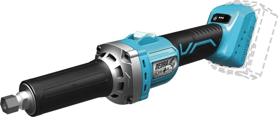 Dedra-Schleifmaschine – bürstenloser Geradschleifer, 18 V, 6-mm-Aufnahmeschaft