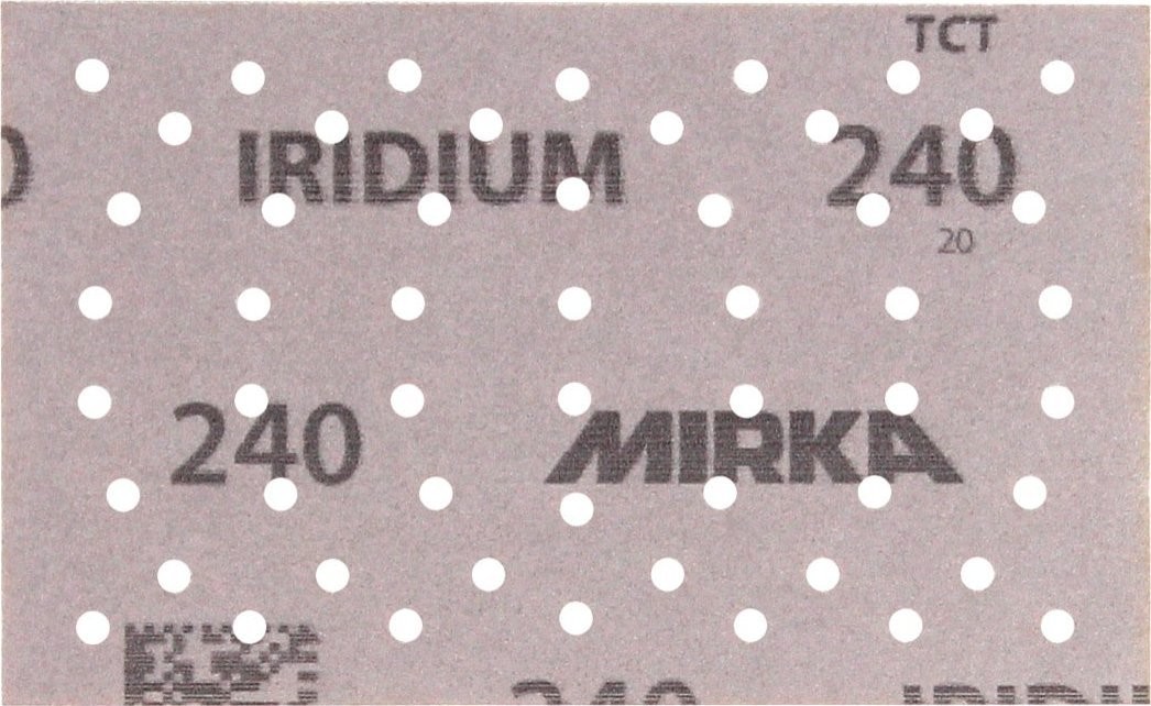 Schleifpapier MIRKA IRIDIUM PAPER 81 x 133 OPEN. Körnung 240, 54 Löcher/100 Stück