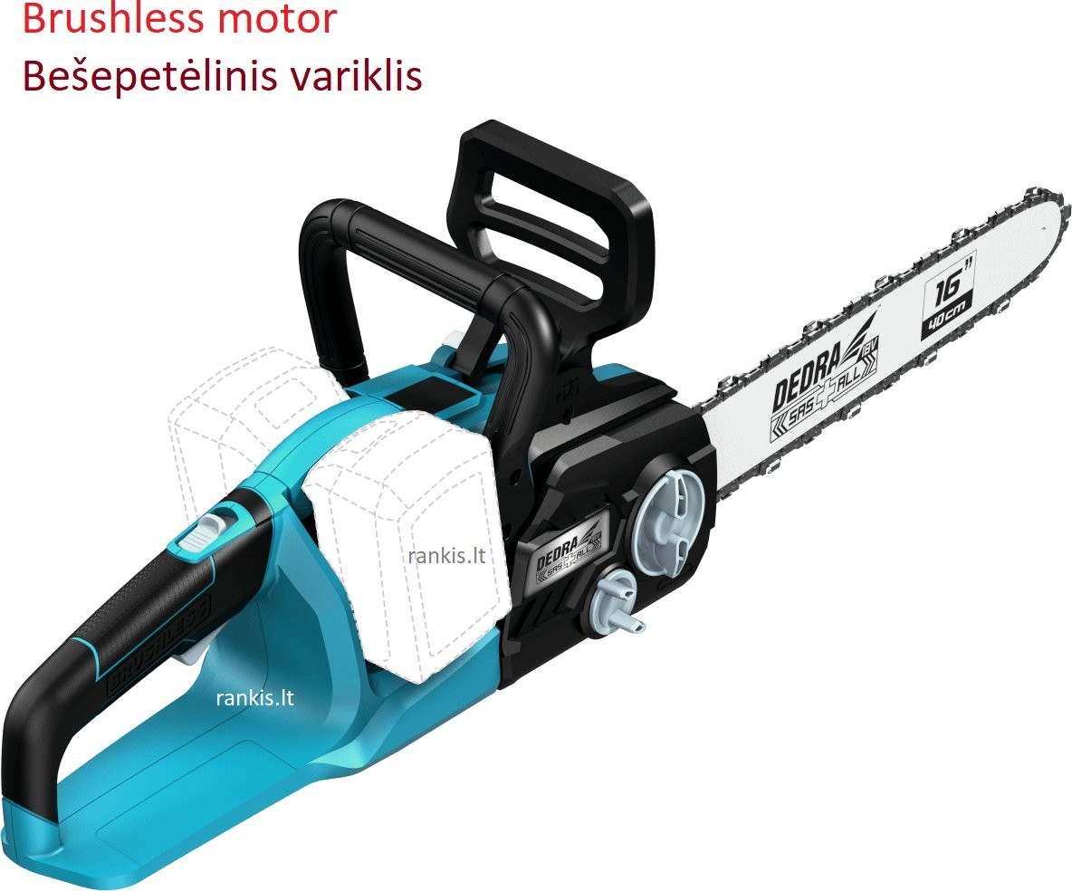 Dedra Akku-Kettensäge DED7195V, 2x18 V, bürstenlos + 2x4,0 Ah