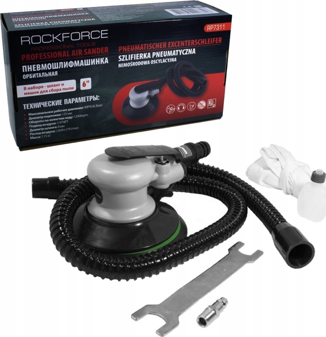 Rockforce-Schleifmaschine – Druckluftbetriebene Exzenter-Oszillationsschleifmaschine