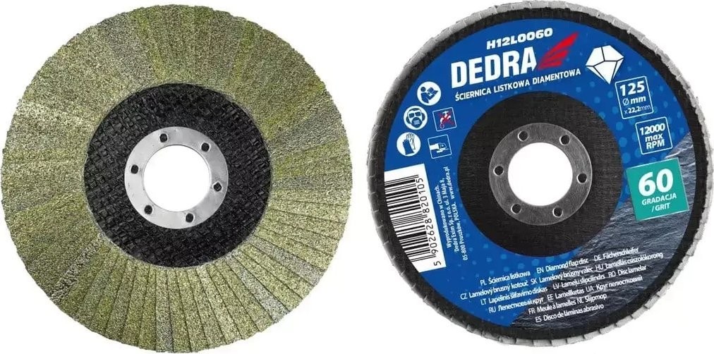 Dedra-Schleifmaschine, Diamant-Flügelschleifscheibe 125 x 22 mm, Körnung 60