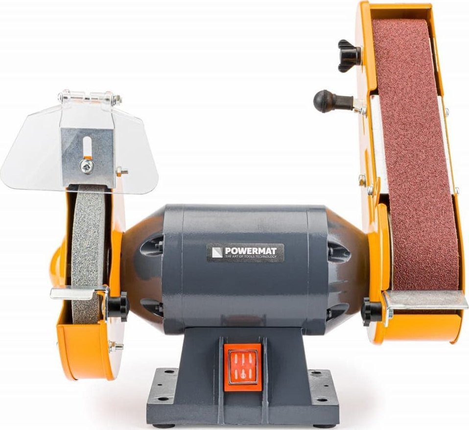 Powermat-Schleifmaschine Powermat-Tischschleifmaschine mit Stein- und Bandschleifscheibe