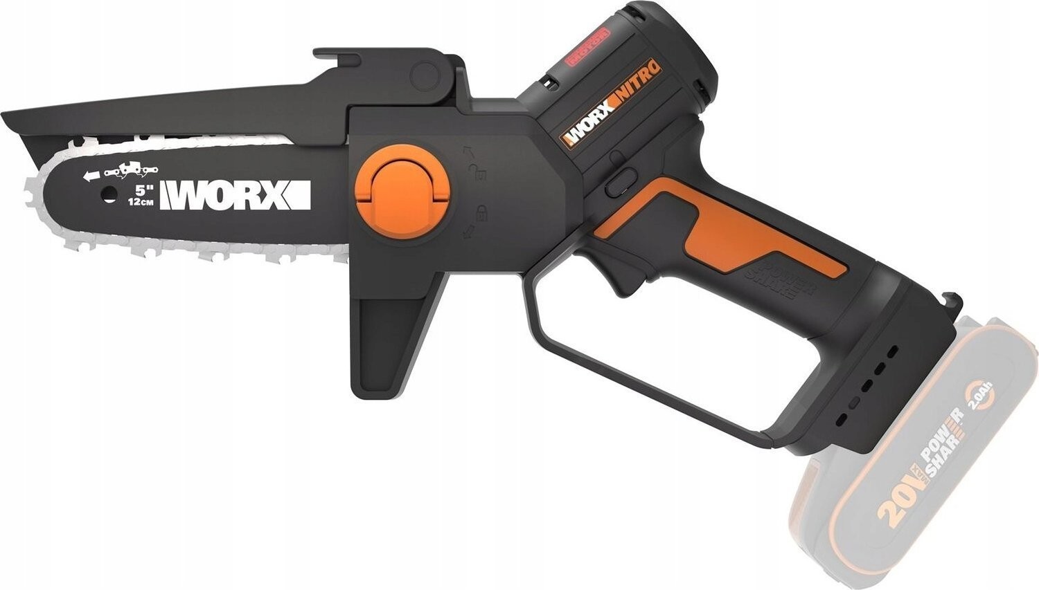 Worx WG325E.9 20-V-Kettensäge, 12 cm
