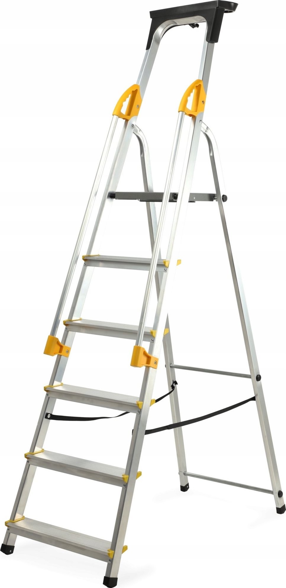 Kadax KADAX Haushaltsleiter mit 6 Sprossen und Handläufen, Tragkraft 150 kg